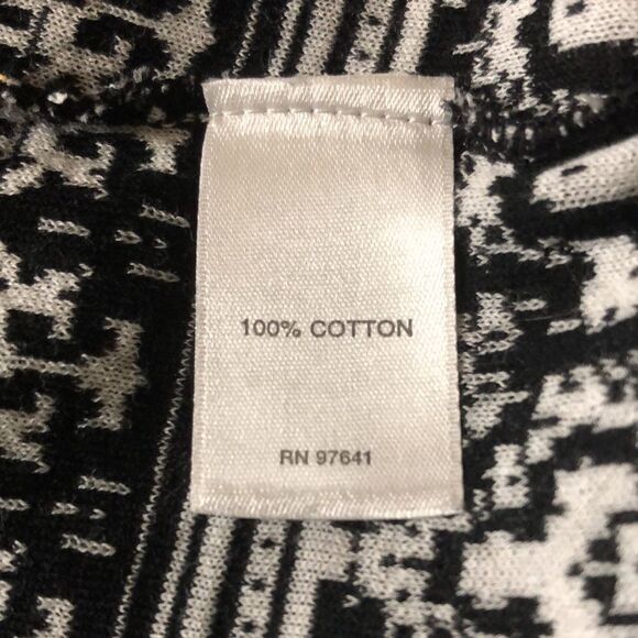 J. Jill cardigan Small 100% cotton open high low hem artistic shrug black white - Picture 6 of 7